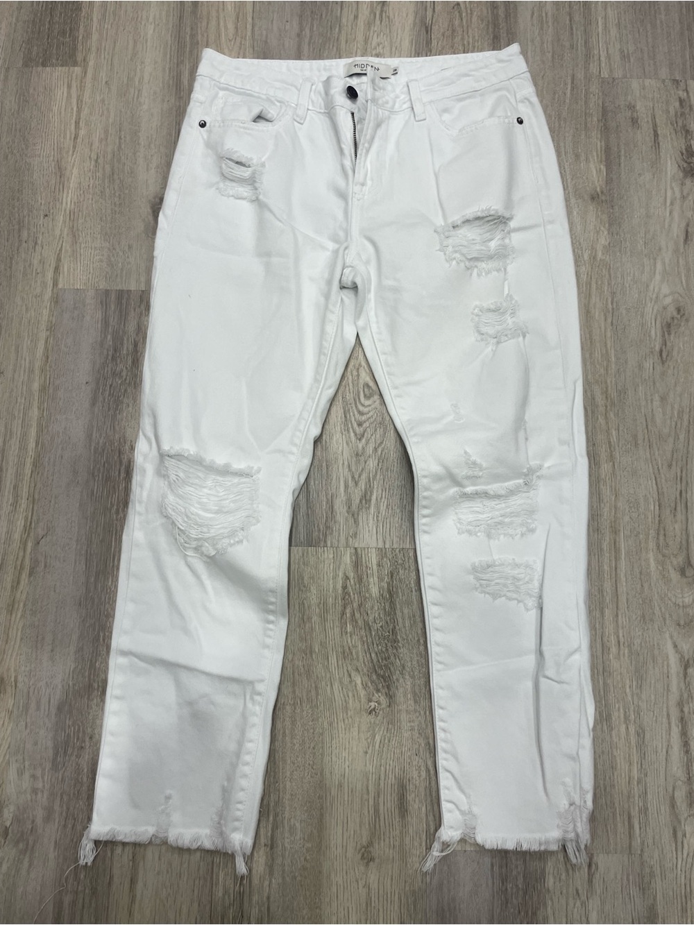Women’s Distressed White Ripped Jeans